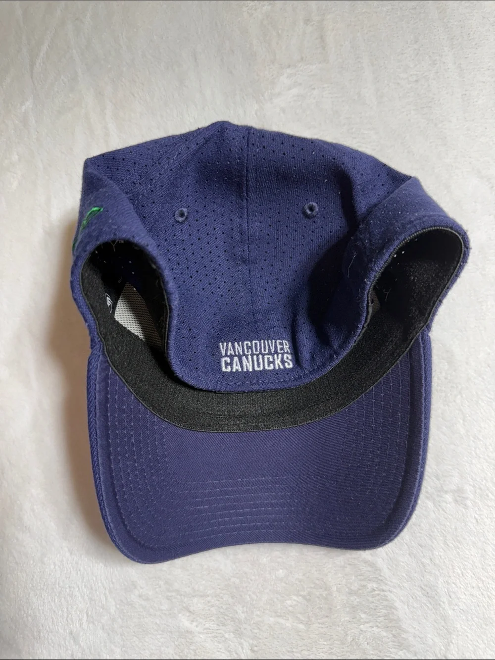 Navy Vancouver Canucks Baseball Cap with Green & Blue Embroidered Logo
